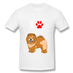 Men's Casual T-shirt I Love Chow Chow Comfy O-Neck Short Sleeves Blouse Tops