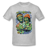 Mens Novelty T-Shirt Cheech And Chong Zombies Style O-Neck Short Sleeves Tee