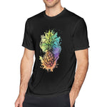 Men's Graphic T Shirt Watercolor Pineapple Breathable Crew Neck Short Sleeves Tees