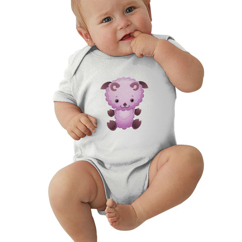 Toddler Climbing Bodysuit Small Sheep Colors Print Graphic Infant Boys Girls Short Sleeves Onesies