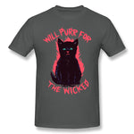 Men's Graphic T Shirt Wicked Kitten Style Round Neck Short Sleeves Blouse Tops