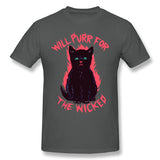 Men's Graphic T Shirt Wicked Kitten Style Round Neck Short Sleeves Blouse Tops