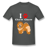 Men's Casual T-shirt I Love Chow Chow Comfy O-Neck Short Sleeves Blouse Tops