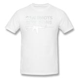 Men's Casual T-shirt Ban Idiots Not Gun Comfy Crew Neck Short Sleeves Blouse Tops