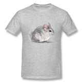 Cotton T Shirt for Men Chinchilla Breathable Round Neck Short Sleeves Tee