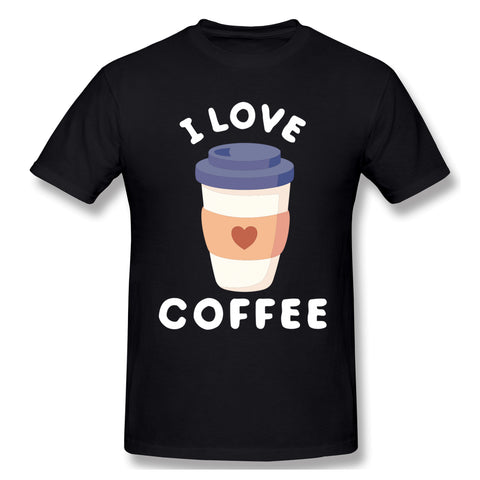 Men's Graphic T Shirt Great I Love Coffee Cute New Comfortable O-Neck Short Sleeves Tee