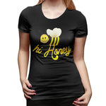 Womens Graphic T-Shirt Hi Honey Soft Crew Neck Short Sleeve Tops