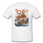 Men's Graphic T Shirt Great Ramen Off Kanagawa Cool Round Neck Short Sleeves Tee