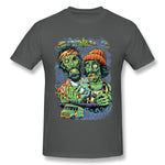 Mens Novelty T-Shirt Cheech And Chong Zombies Style O-Neck Short Sleeves Tee