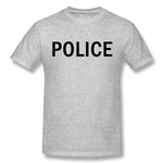 Cotton T Shirt for Men POLICE Comfortable Crew Neck Short Sleeves Blouse Tops