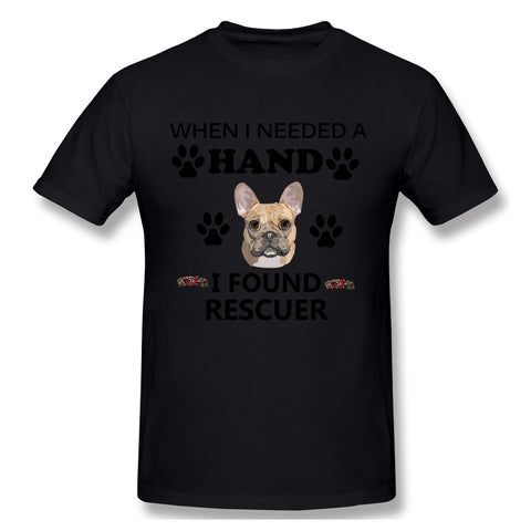 Cotton T Shirt for Men Dog Breed Rescuer Breathable Crew Neck Short Sleeves Shirt