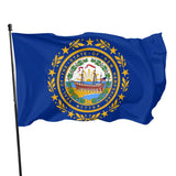 Fly Breeze 3 X 5 Ft Flag New Hampshire Flag Polyester Double Stitched Brass Grommets for Outside Garden