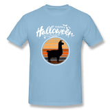 Cotton T Shirt for Men Funny Happy Haloween Beautiful Llama Comfy Crew Neck Short Sleeves Tees