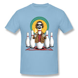 Mens Novelty T-Shirt The Pin Lebowski Style O-Neck Short Sleeves Tee