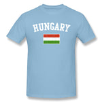 Men's Casual T-shirt Hungary Flag Cool Round Neck Short Sleeves Blouse Tops