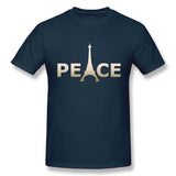 Men's Graphic T Shirt Paris Peace French Eiffel Comfy Round Neck Short Sleeves Shirt