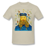 Men's Graphic T Shirt Vincent Van Gogh Cartoon Beard Illustration Bearde Breathable O-Neck Short Sleeves Shirt