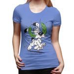 Womens Graphic T-Shirt Asterix & Obelix Dogmatix Laurel Wreath Summer Round Neck Short Sleeve Tee