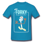 Cotton T Shirt for Men Forky Style Crew Neck Short Sleeves Tees