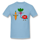 Mens Novelty T-Shirt Vegetable Gear - Three Cool Vegetables Comfortable Round Neck Short Sleeves Tee