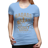 Women’s T-shirt Badass Honey Badger Summer Round Neck Short Sleeve Tops