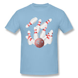 Men's Casual T-shirt Ten Pin Bowling Cool O-Neck Short Sleeves Tees