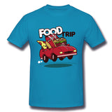 Mens Novelty T-Shirt Food Trip New Breathable O-Neck Short Sleeves Tee