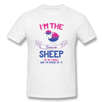 Cotton T Shirt for Men Gay Pride - Bi-Sheep Cool Crew Neck Short Sleeves Shirt