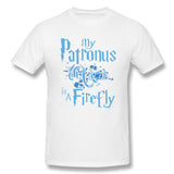 Cotton T Shirt for Men My Patronus Is A Firefly Breathable O-Neck Short Sleeves Tee