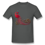 Men's Casual T-shirt Peacock Graceful Bird Animal Comfy Round Neck Short Sleeves Shirt