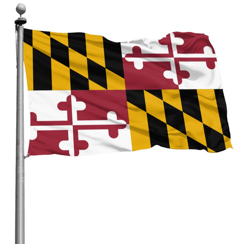 Fly Breeze 4 X 6 Ft Polyester Flag US Flag Of Maryland Brass Grommet Canvas Header Indoor Outdoor