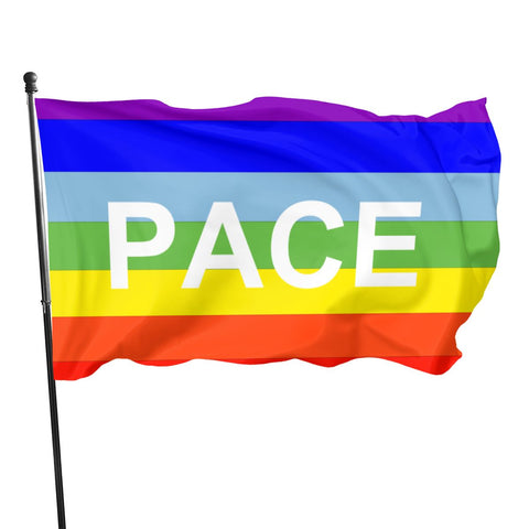 Fly Breeze 3 X 5 Ft Flag Rainbow PACE Flag Polyester UV Fade Resistant for Party