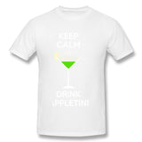 Mens Novelty T-Shirt Drink Appletini Breathable Round Neck Short Sleeves Tee