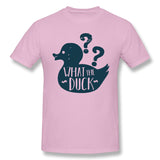 Mens Novelty T-Shirt What The Duck Cool O-Neck Short Sleeves Blouse Tops