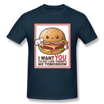 Men's Graphic T Shirt Hamburger Sam New Breathable O-Neck Short Sleeves Shirt