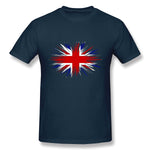 Men's Casual T-shirt Union Jack Style O-Neck Short Sleeves Blouse Tops