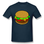 Men's Graphic T Shirt Hamburger Cheeseburger Fast Food Comfy Crew Neck Short Sleeves Tees