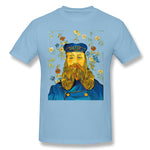 Men's Graphic T Shirt Vincent Van Gogh Cartoon Beard Illustration Bearde Breathable O-Neck Short Sleeves Shirt