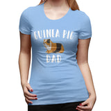 Women’s Cotton T Shirt Guinea Pig Funny Design - Guinea Pig Dad Flowy O-Neck Short Sleeve Tee