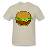 Men's Graphic T Shirt Hamburger Cheeseburger Fast Food Comfy Crew Neck Short Sleeves Tees