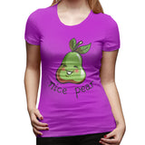 Women’s Cotton T Shirt Nice Pear Cool Round Neck Short Sleeve Tee