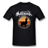 Cotton T Shirt for Men Funny Happy Haloween Beautiful Llama Comfy Crew Neck Short Sleeves Tees