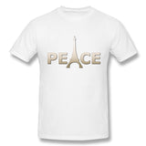 Men's Graphic T Shirt Paris Peace French Eiffel Comfy Round Neck Short Sleeves Shirt