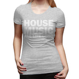 Women's Casual T-shirt House Music All Life Long Music Techno Flowy O-Neck Short Sleeve Shirts