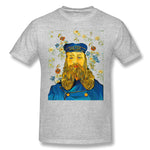 Men's Graphic T Shirt Vincent Van Gogh Cartoon Beard Illustration Bearde Breathable O-Neck Short Sleeves Shirt