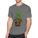 Men's Casual T-shirt Pineapple Pug Comfy Crew Neck Short Sleeves Tee