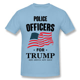 Men's Graphic T Shirt Police Officers For Trump Make America Safe Again For Light Comfortable Crew Neck Short Sleeves Tees