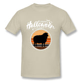 Men's Graphic T Shirt Funny Happy Hallloween Beautiful Sheep Breathable O-Neck Short Sleeves Tees