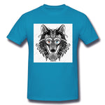 Men's Graphic T Shirt The Wolf Black Cool Round Neck Short Sleeves Tees