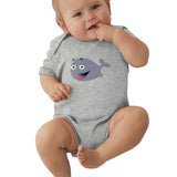 Toddler Climbing Bodysuit Whale Cartoon Graphic Unisex Baby Short Sleeves Outfits Clothes